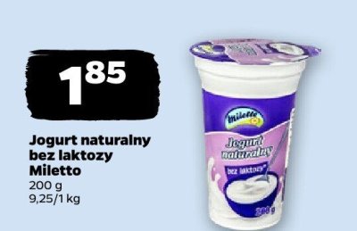 Jogurt naturalny bez laktozy  promocja w Netto