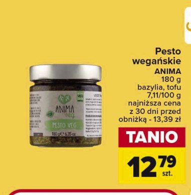 Pesto z bazylią i tofu Anima veg promocja