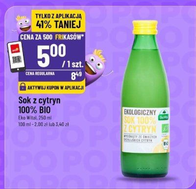 Sok z cytryn 100% BIO  promocja w POLOmarket