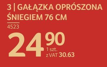 Gałązka oproszona śniegiem 76 cm promocja w Selgros