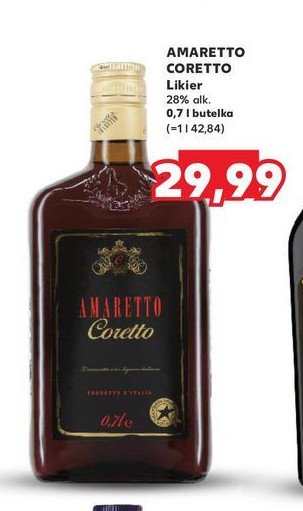 Likier Amaretto coretto promocja w Kaufland