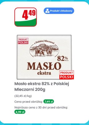 Masło ekstra 82%, 200g promocja w Dino