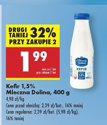 Kefir 1.5% Mleczna dolina promocja w Biedronka