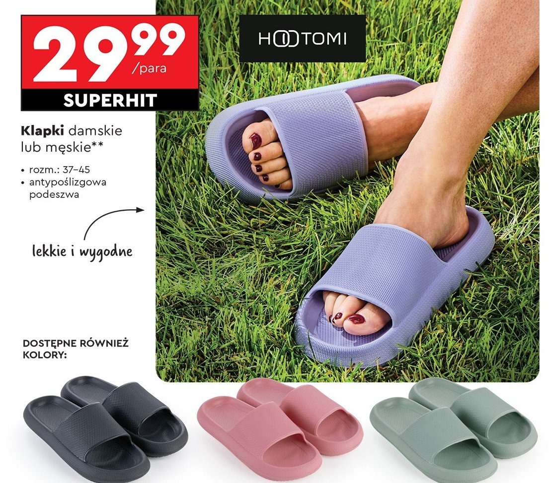 Klapki damskie Hootomi promocja w Biedronka