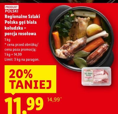 Gęś biała kołudzka porcja rosołowa  promocja w Lidl