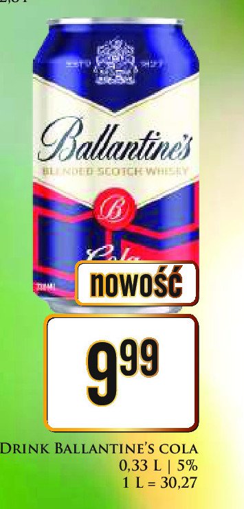 Drink Ballantine's cola promocja