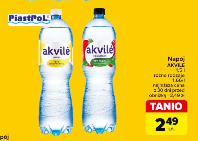 Woda jabłkowa Akvile promocja