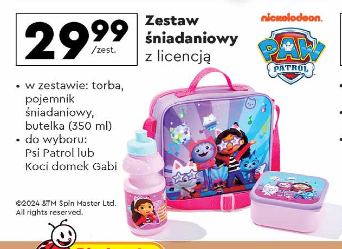 Zestaw śniadaniowy w torbie psi patrol promocja