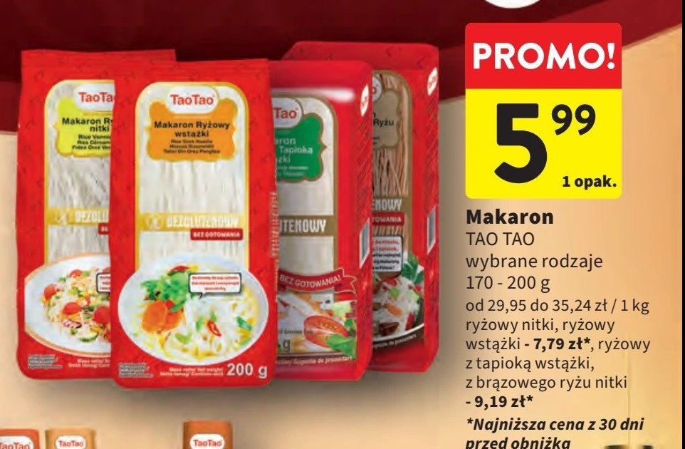 Makaron ryżowy nitki Tao tao promocja w Intermarche