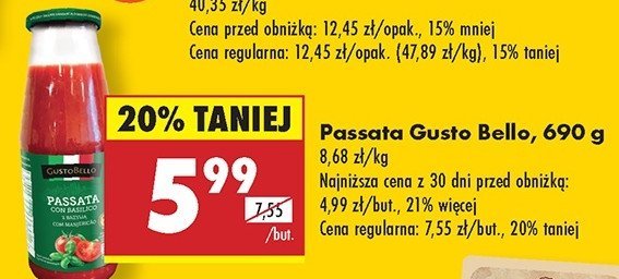 Passata classica Gustobello promocja