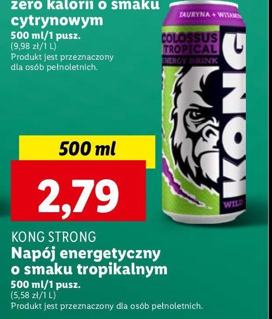 Napój tropical Kong strong collosus promocja