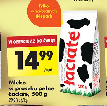 Mleko w proszku Łaciate promocja w Biedronka