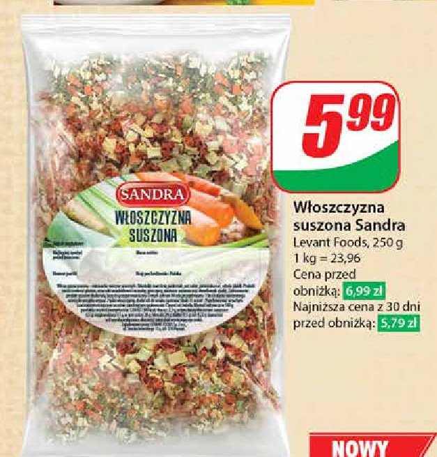 Włoszczyzna suszona Sandra promocja