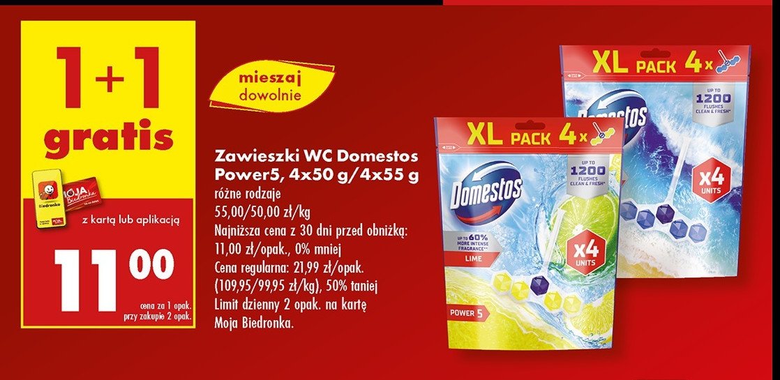 Kostka do wc ocean Domestos power5 promocja