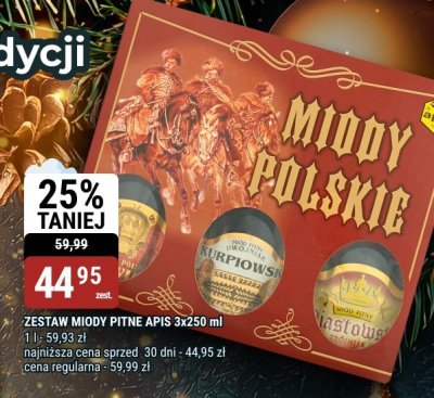 Zestaw miody pitne Apis 3x250ml promocja w bi1