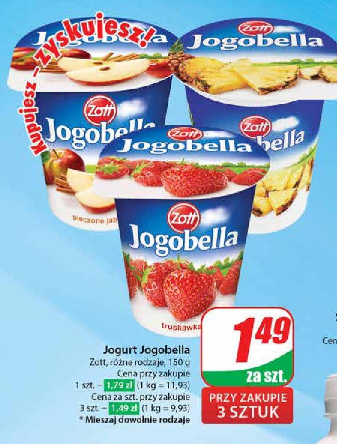 Jogurt pieczone jabłko z cynamonem Zott jogobella promocja