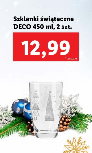 Szklanki świateczne deco 450 ml Krosno s.a. promocja