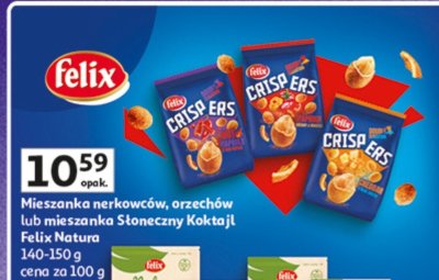 Mieszanka orzechów, orzechów lub mieszanka Słoneczny Koktajl Felix Natura 140-150 g promocja w Auchan