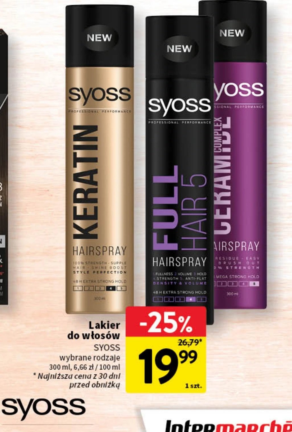 Lakier do włosów Syoss ceramide complex promocja