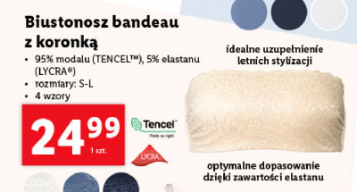 Biustonosz bandeau z koronk膮 s-l Esmara lingerie promocja