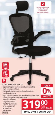 Fotel biurowy FOTEL BIUROWY VENTA promocja w Selgros