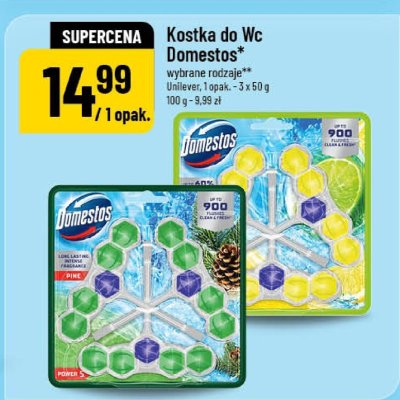 Kostka do Wc Domestos wybrane rodzaje Unilever, 1 opak. - 3 x 50 g promocja w POLOmarket