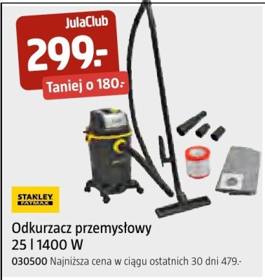 Odkurzacz przemysłowy STANLEY 25 l 1400 W promocja w Jula