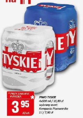 Piwo TYSKIE 4x500 ml promocja w Chorten
