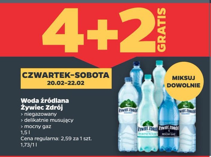 Woda lekki gaz Żywiec zdrój promocja w Netto