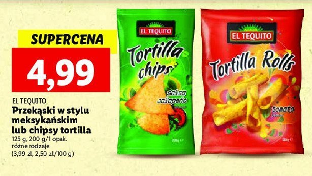 Tortilla rolls pomidorowa El tequito promocja