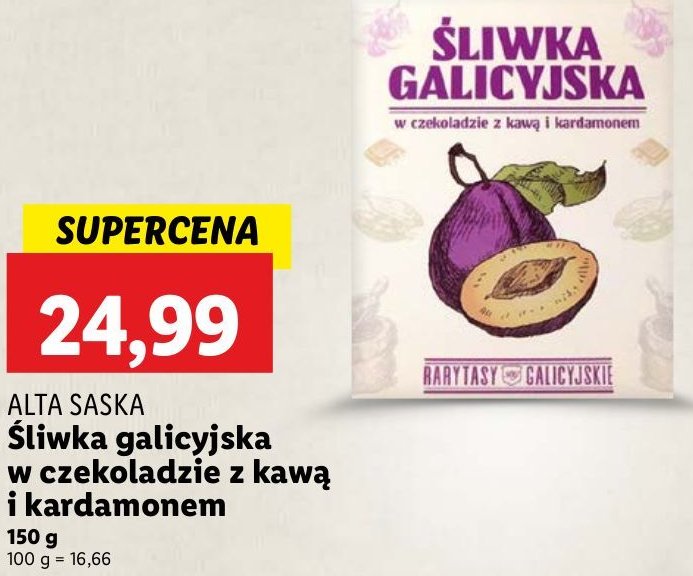 Śliwka galicyjska w czekoladzie z kawą i kardamonem Alta saska promocja