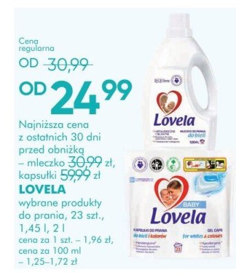 Mleczko do prania LOVELA kapsułki i pozostałe produkty do prania, 23 szt., 1 l promocja w Super-Pharm