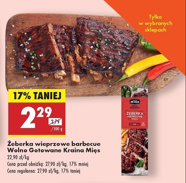 Żeberka wieprzowe barbecue wolno gotowane Kraina mięs promocja