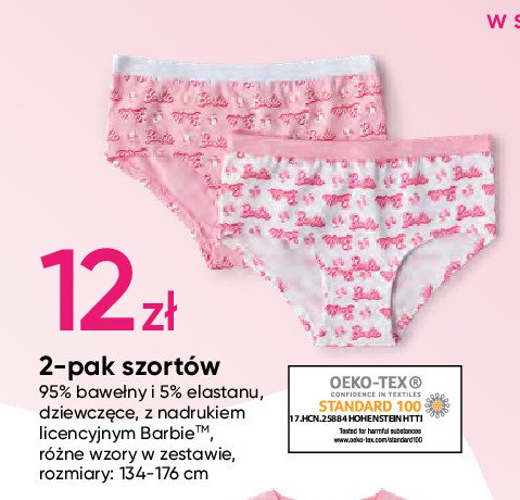 Szorty dziewcz臋ce 134-176 cm barbie promocja