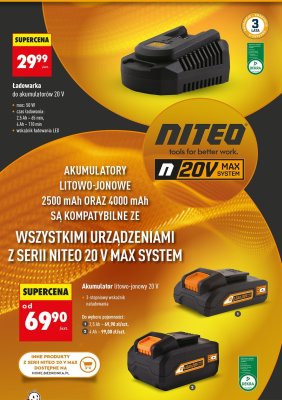 Akumulator litowo-jonowy 20 V 4 Ah NITEO promocja w Biedronka