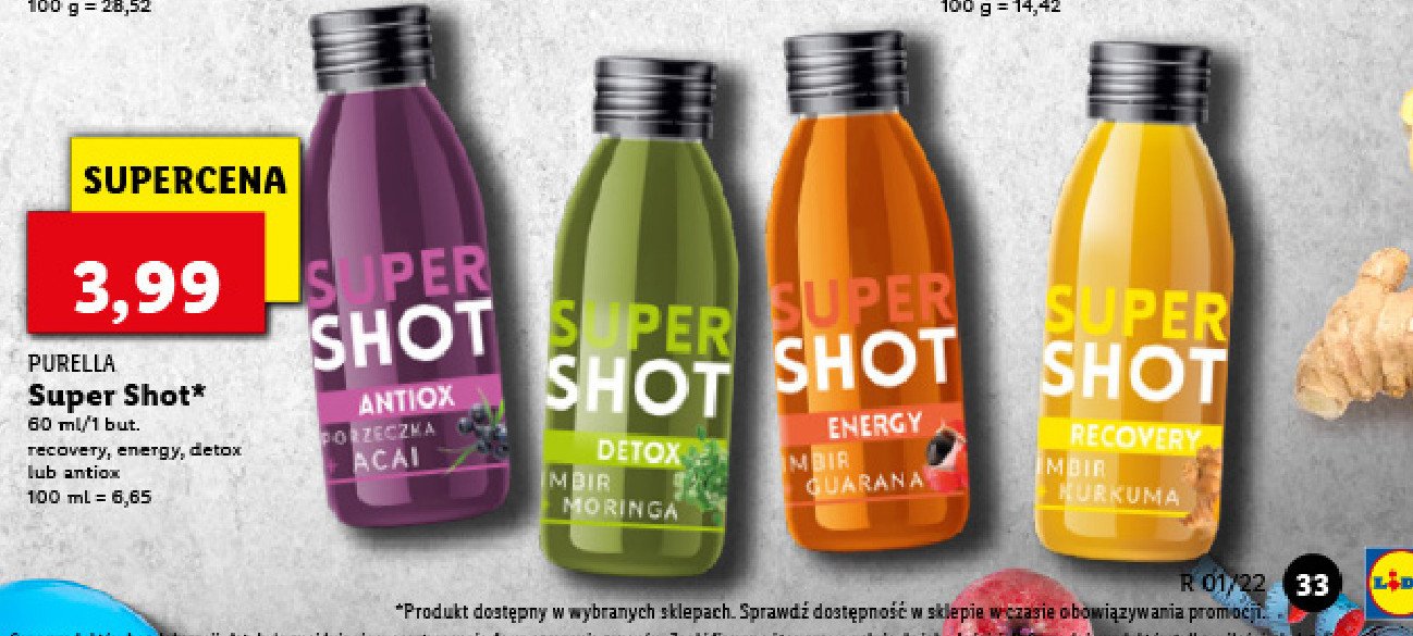 Napój supershot energy imbir guarana Purella superfoods Purella food promocja