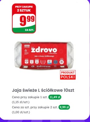 Jaja świeże L ściółkowe 10 szt. promocja w Dino