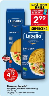 Makaron Lubella świderki 400g promocja w LEWIATAN