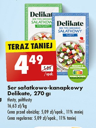 Ser sałatkowy typu greckiego półtłusty Delikate promocja