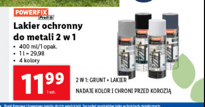 Lakier ochronny do metali 2w1 jasny szary Powerfix promocja