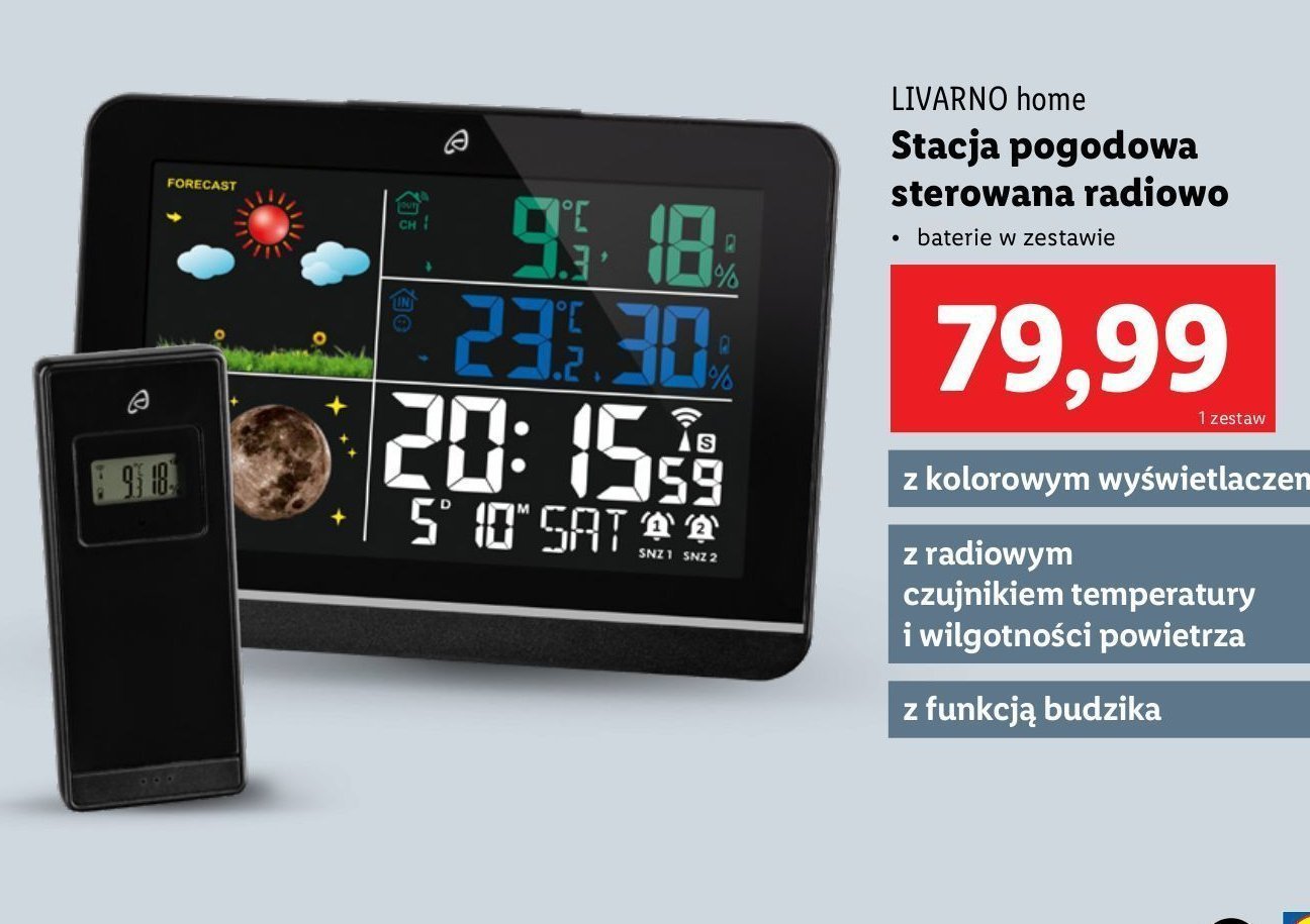 Stacja pogodowa sterowana radiowo LIVARNO HOME promocja