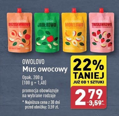 Mus jabłkowo Owolovo promocja w Aldi