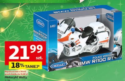 Motocykl Welly 1:18 promocja w Auchan