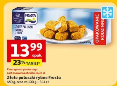 Złote paluszki rybne Frosta 450 g promocja w Auchan
