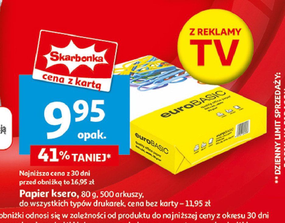 Papier ksero a4 EURO BASIC promocja w Auchan