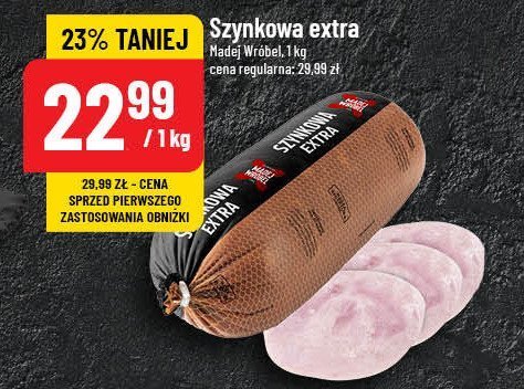 Szynka extra Madej & wróbel promocja