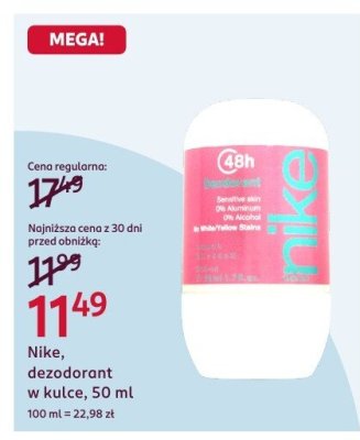 Dezodorant w kulce Nike, 50 ml promocja w Rossmann
