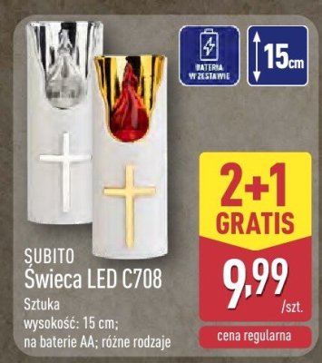 SUBITO Świeca LED C708 promocja w Aldi