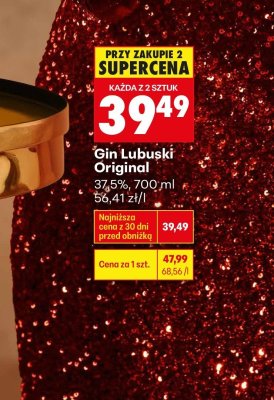 Gin Lubuski Original 37,5%, 700 ml promocja w Biedronka