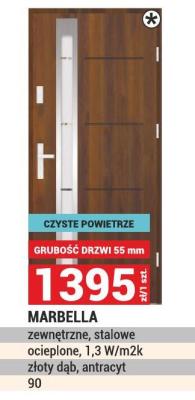 Drzwi MARBELLA zewnętrzne, stalowe ocieplone, 1,3 W/m2k złoty dąb, antracyt 90 promocja w Merkury Market